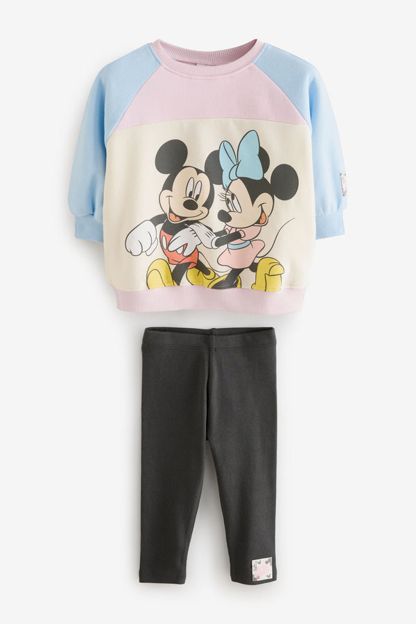 Grey Mickey & Minnie Mouse Sweatshirt & Leggings Set (3mths-7yrs)