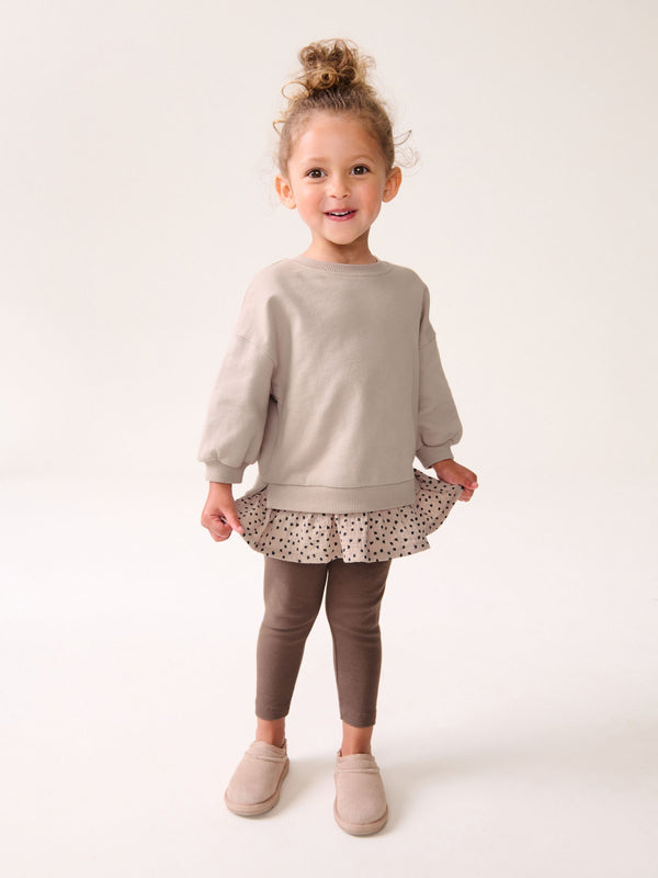 Neutral Tan Long Sleeve Top and Leggings Set (3mths-7yrs)