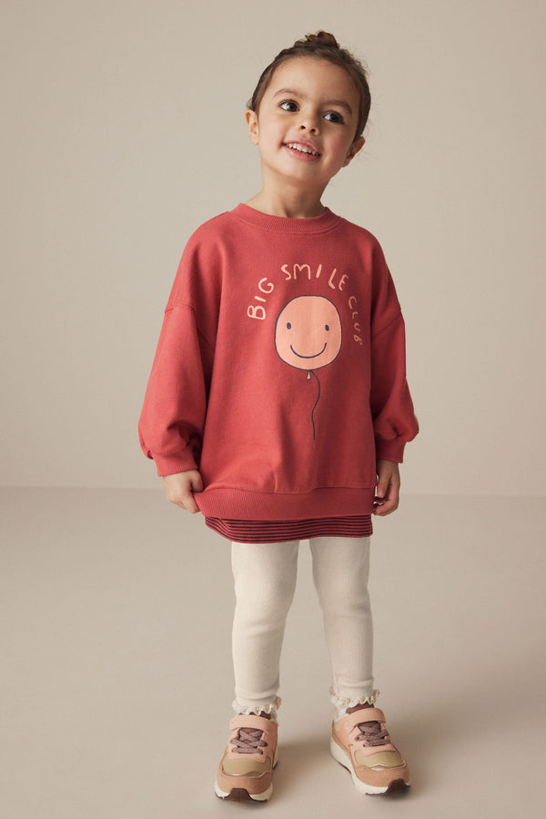 Red Smile Character Long Sleeve 100% Cotton Top and Leggings Set (3mths-7yrs)