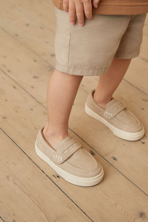 Stone Neutral Penny Loafers