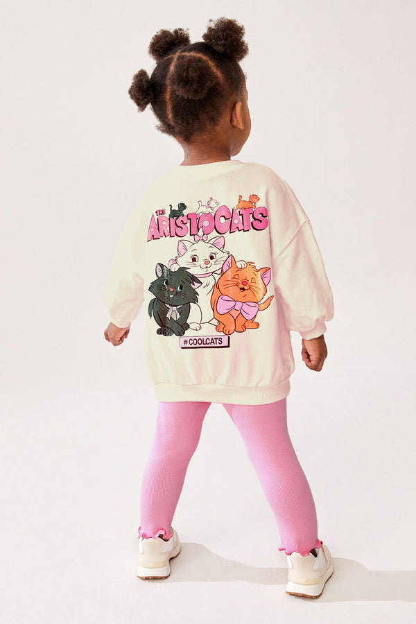 Pink Disney Aristocats Long Sleeve 100% Cotton T-Shirt And Leggings Set (3mths-7yrs)