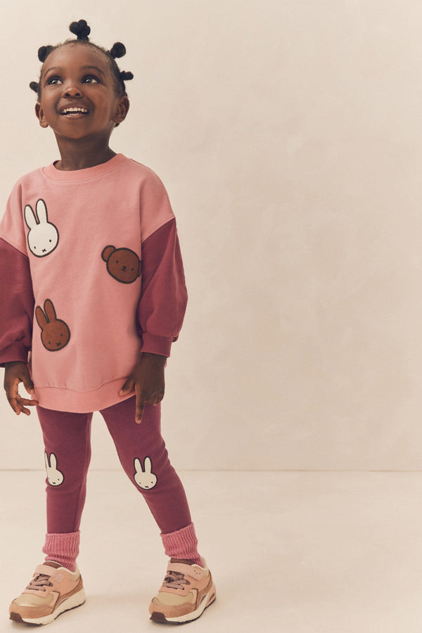 Pink Miffy 100% Cotton Sweatshirt and Leggings Set (3mths-7yrs)