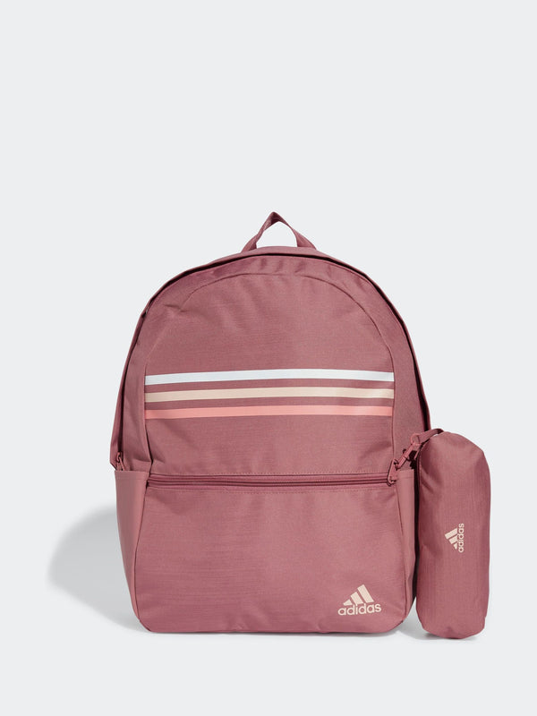 adidas Red Classic Horizontal 3 Stripes Backpack