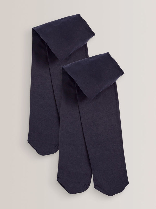 Navy Regular Length 2 Pack 40 Denier School Tights