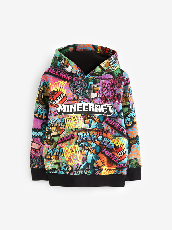 Black/Green Minecraft Graffiti Hoodie (3-16yrs)