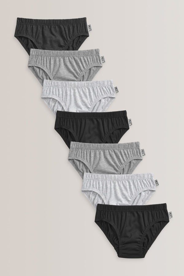 Black/Grey 7 Pack Briefs (1.5-16yrs)