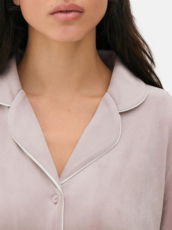 Women boyfriend velour pyjamas beige