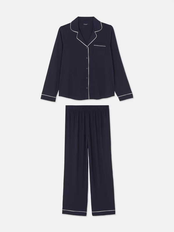 Jersey navy Boyfriend Pyjama Set