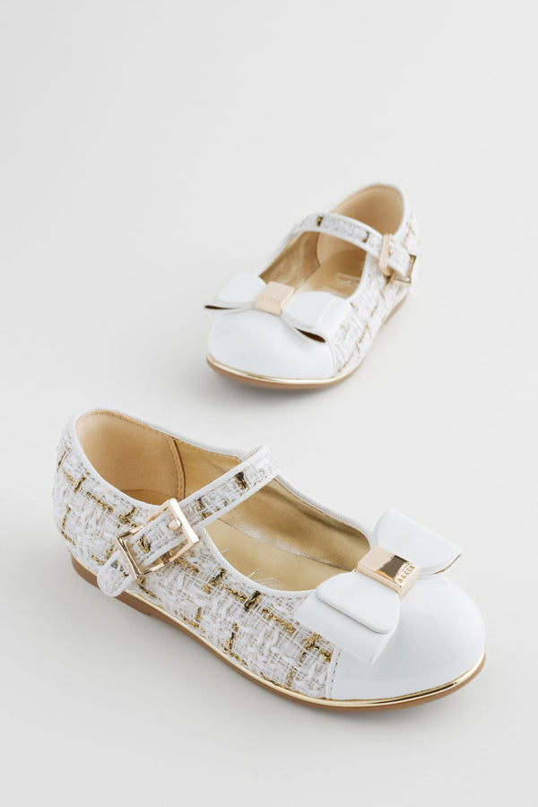 Baker by Ted Baker Girls Mary Jane Bow Occasion White Shoes