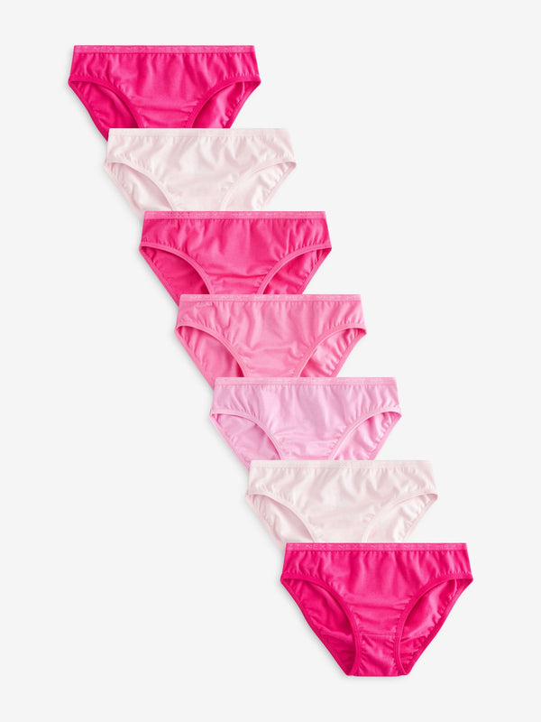 Bright Pink Bikini Briefs 7 Pack (5-16yrs)