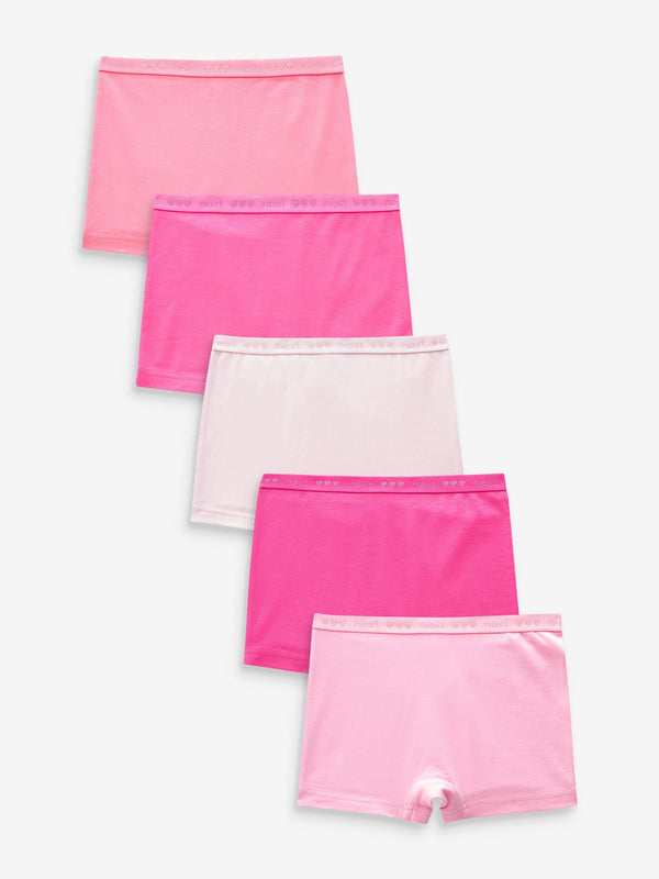 Bright Pink Short Briefs 5 Pack (2-16yrs)