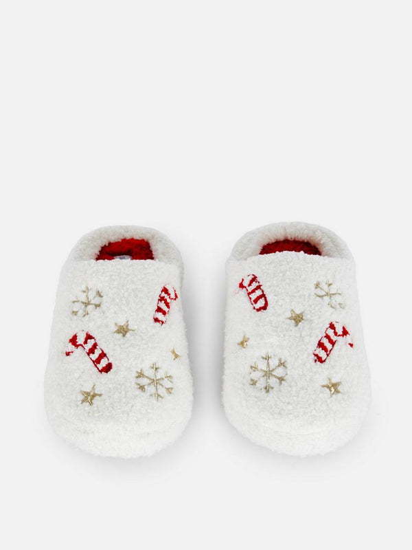 Primark Borg Candy Cane Mule Slippers