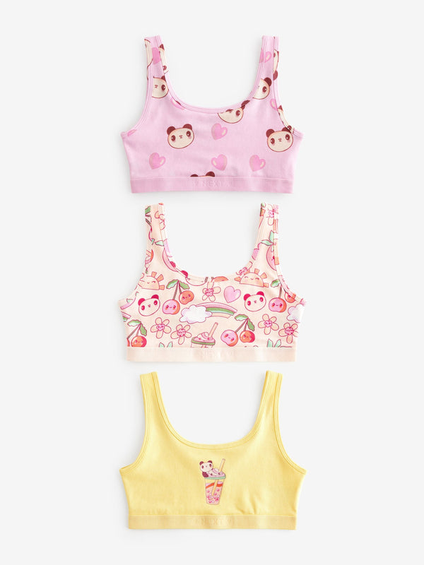 Pink Panda Crop Tops 3 Pack (5-16yrs)