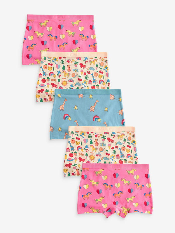 Pink/Blue Short Briefs 5 Pack (2-16yrs)