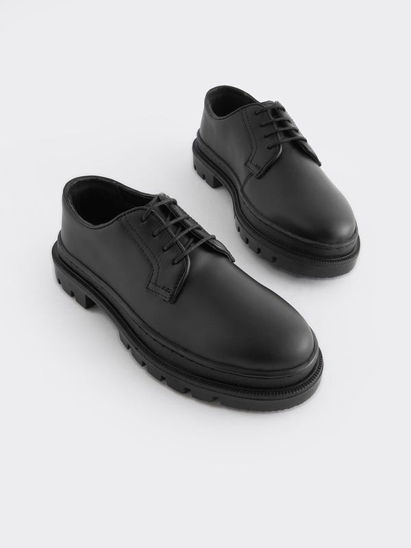 Black Lace Up School Shoes