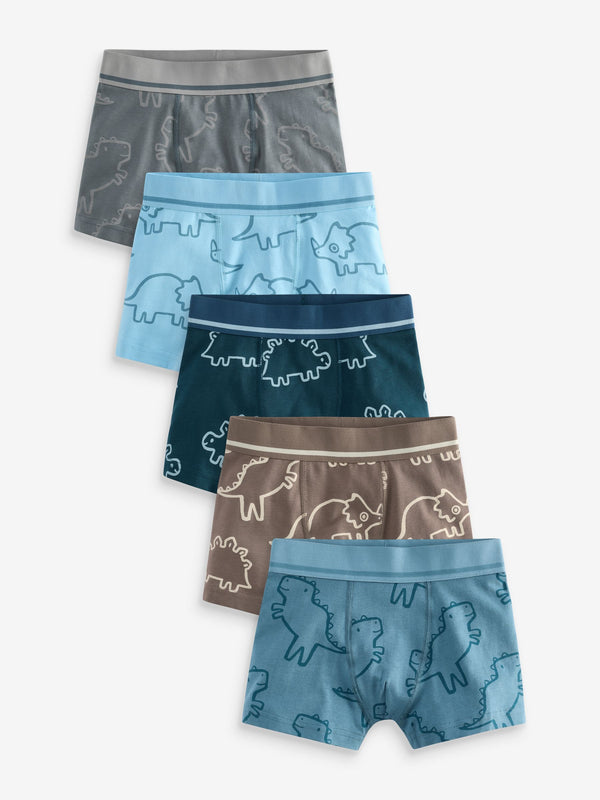 Linear Dino Print Pattern Trunks 5 Pack (1.5-16yrs)
