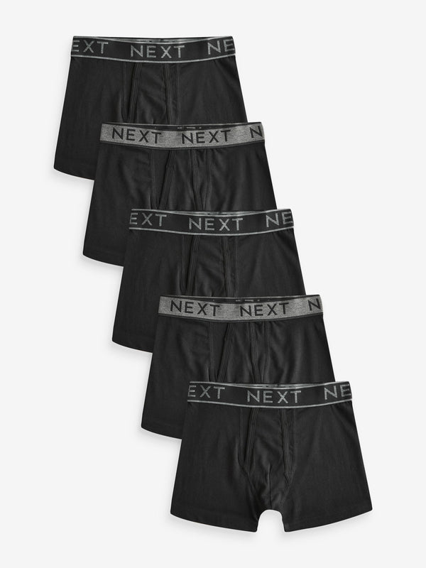 Black A-Front Trunks 5 Pack (7-16yrs)