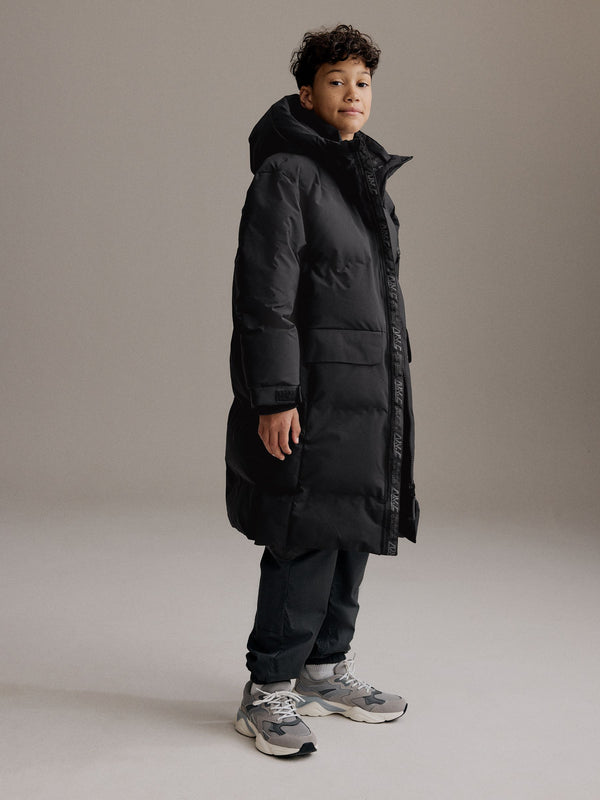 Black Premium Waterproof Longline Padded Puffer Coat (3-16yrs)