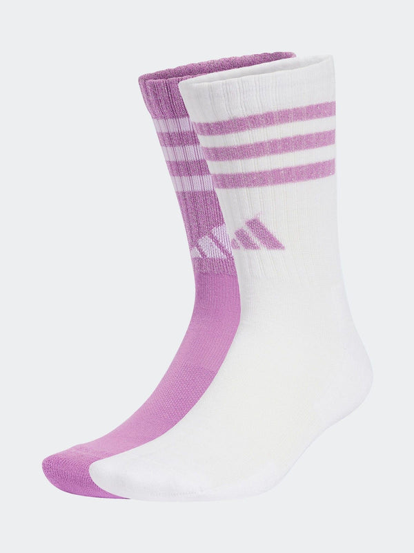 adidas White/Pink Crew Socks 2 Pack