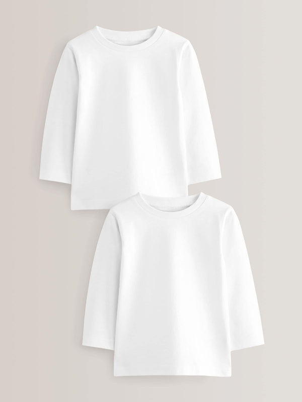 White 2 Pack Long Sleeve T-Shirts 2 Pack (3mths-7yrs)