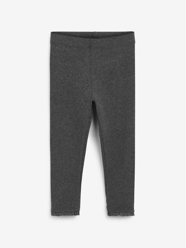 Charcoal Grey Lace Trim Leggings (3mths-7yrs)