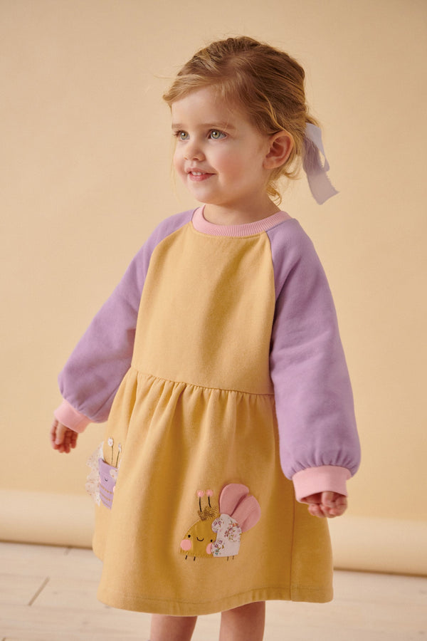 Yellow Character Long Sleeve Jumper Dress (3mths-7yrs)