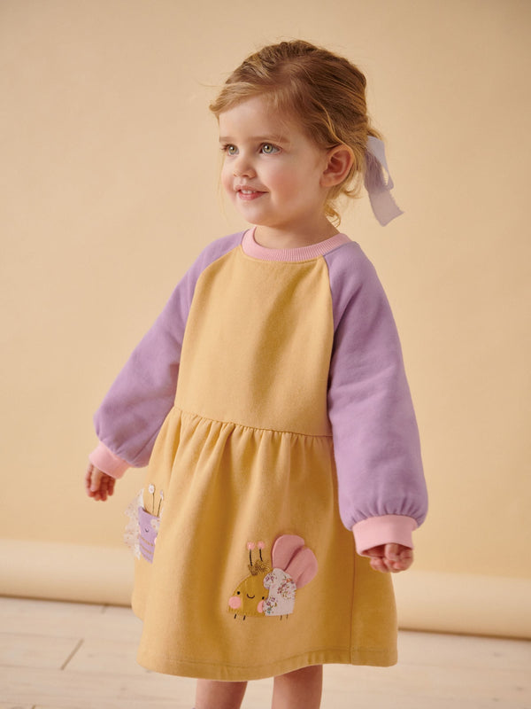 Yellow Character Long Sleeve Jumper Dress (3mths-7yrs)