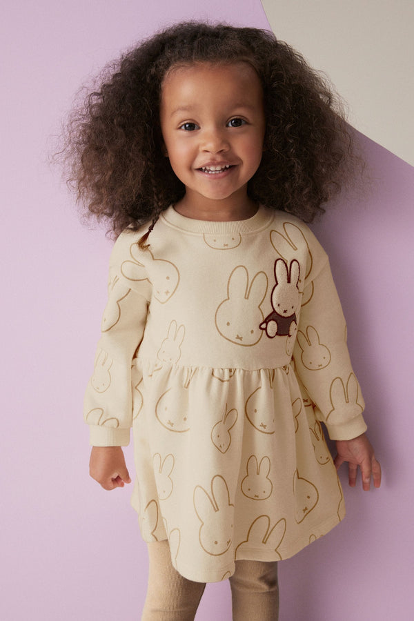 Neutral Miffy Long Sleeve Sweat Dress and Leggings Set (3mths-7yrs)