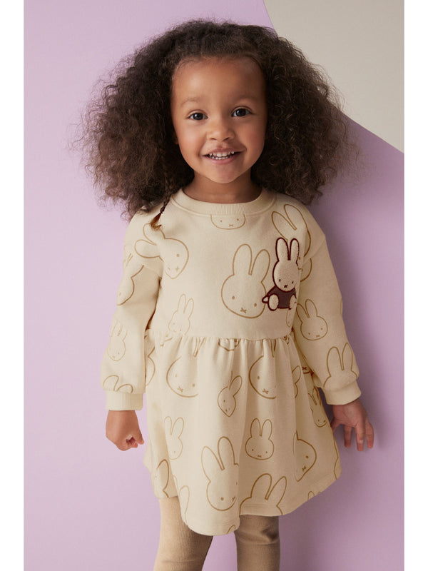 Neutral Miffy Long Sleeve Sweat Dress and Leggings Set (3mths-7yrs)