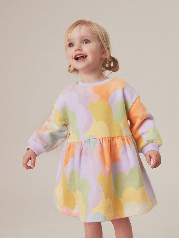 Lilac Rainbow Long Sleeve Jumper Dress (3mths-7yrs)