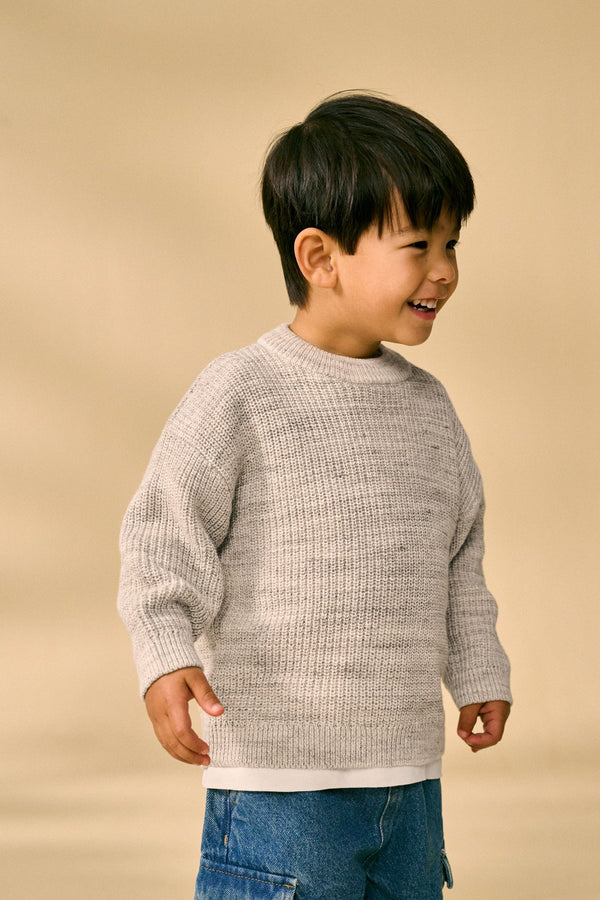 Neutral Crew Neck Knitted Jumper (3mths-7yrs)