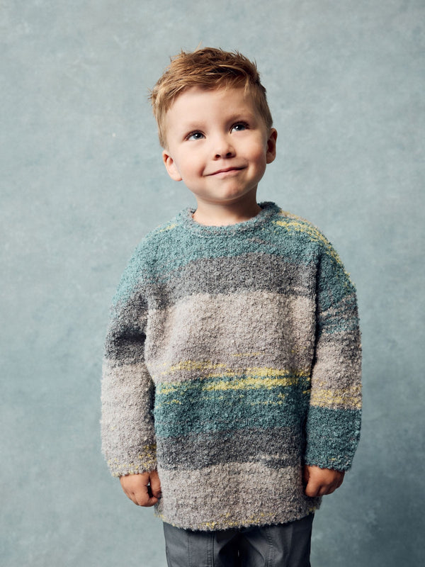 Blue/Green Long Sleeve Crew Neck Jumper (3mths-7yrs)