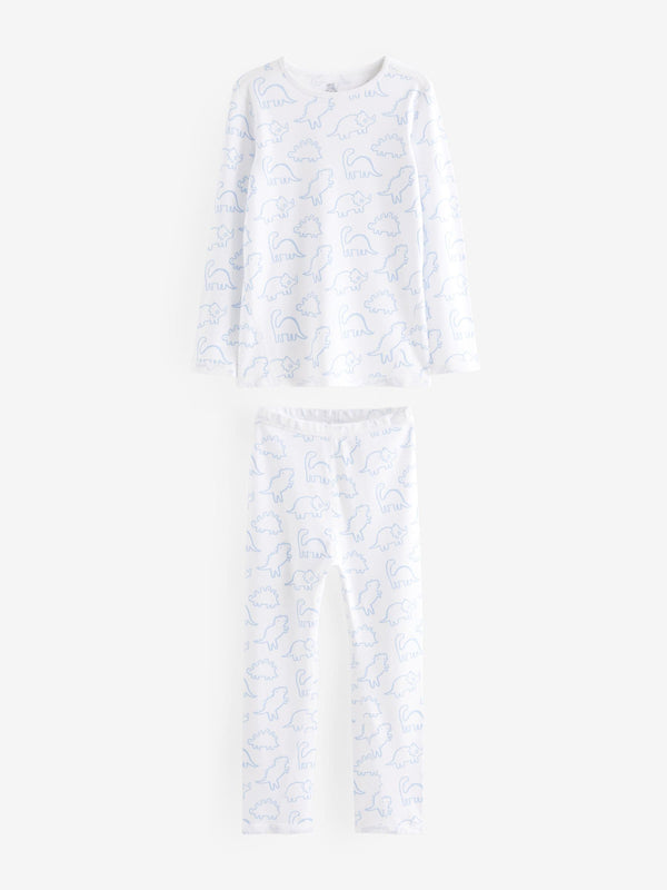 Blue Dinosaur Print Kind to Skin Pyjamas 2 Pack (9mths-12yrs)