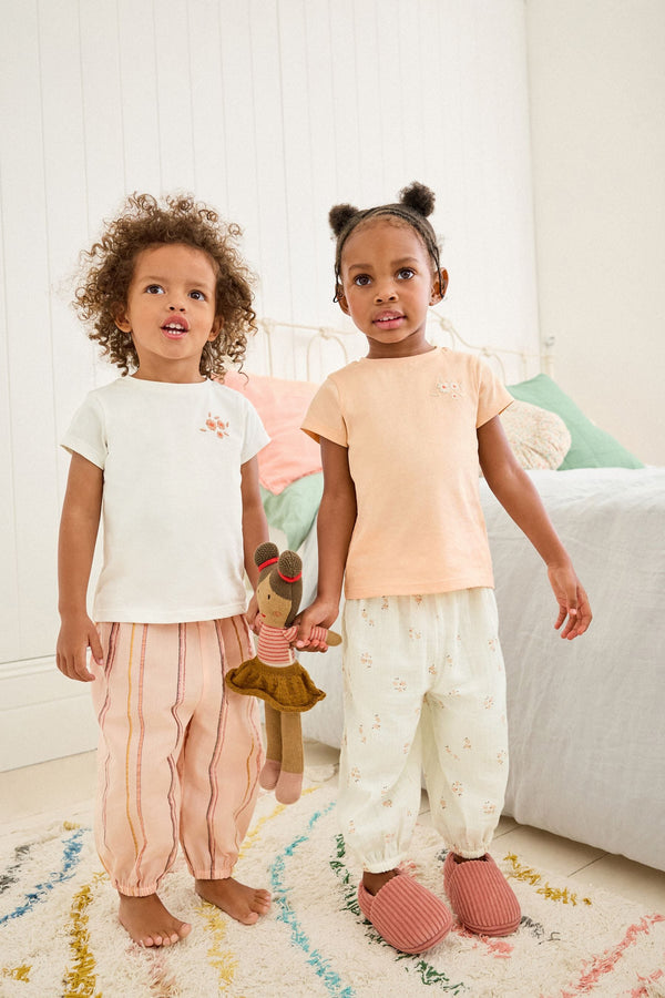 Pink/Cream Woven Bottom Pyjamas 2 Pack (9mths-12yrs)