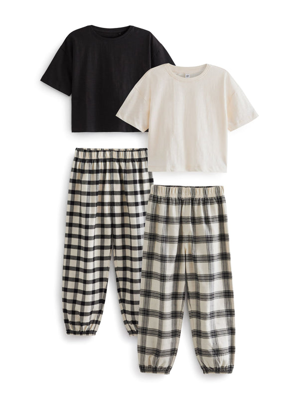 Black/White Woven Check Pyjamas 2 Pack (3-16yrs)