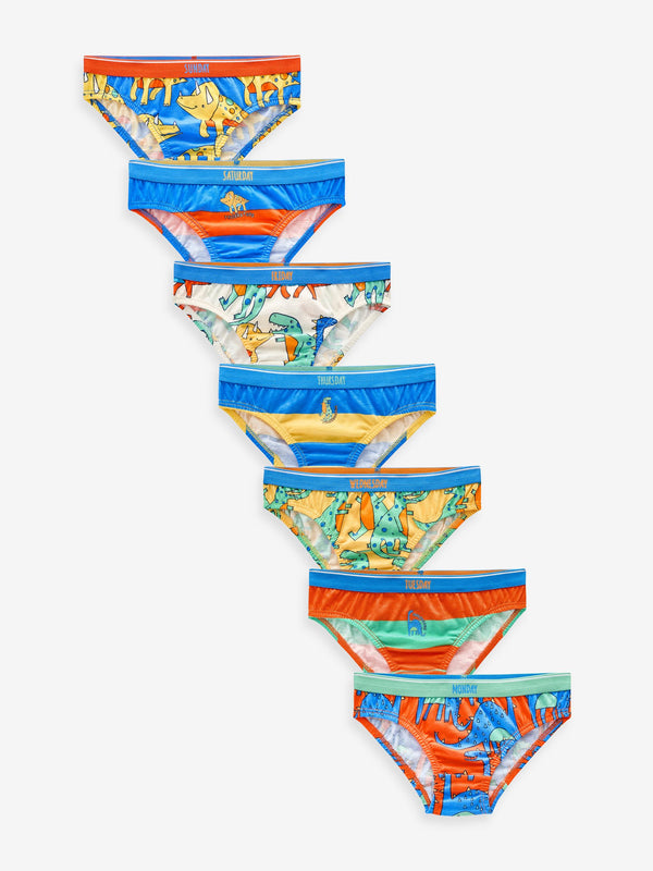 Bright Dinosaur Cotton Briefs 7 Pack (1.5-10yrs)