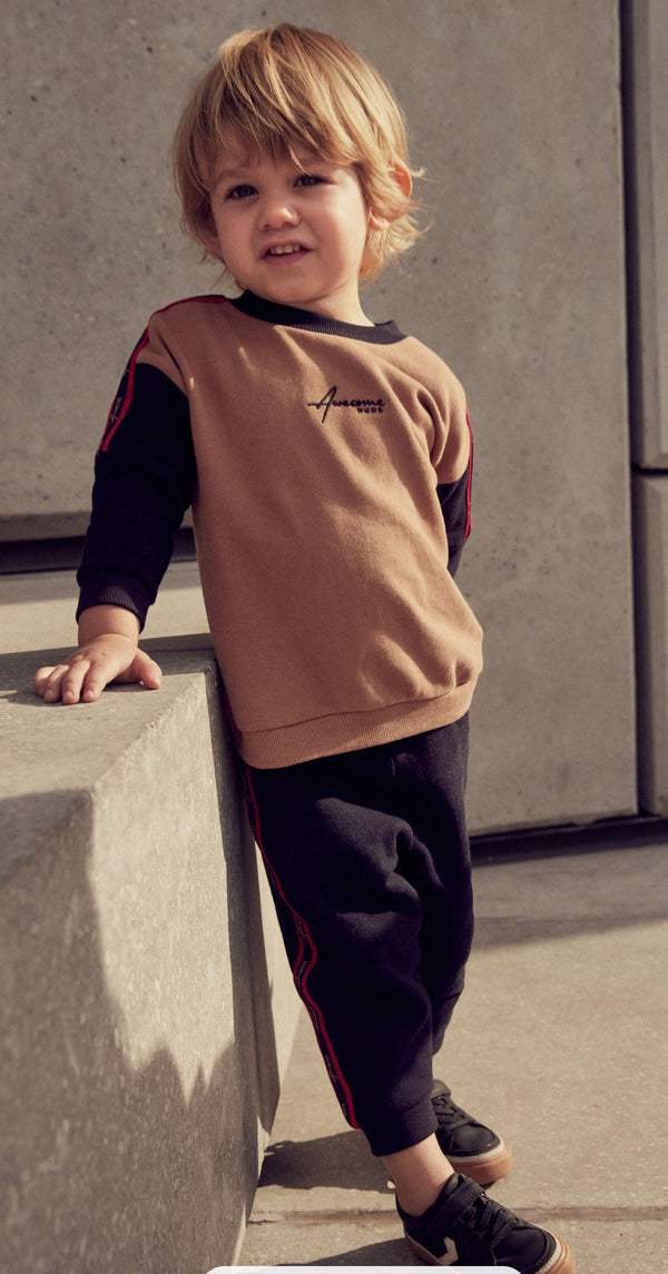 Tan brown colourblock tracksuit immediate