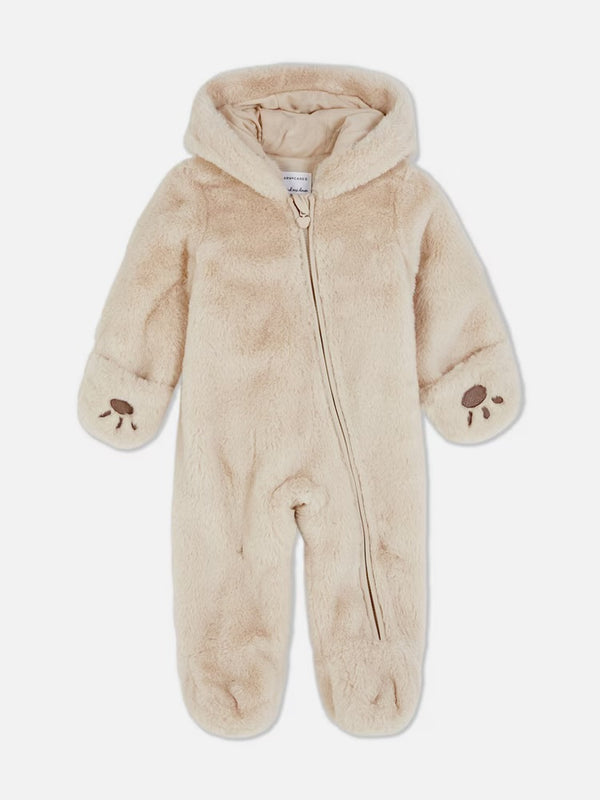 Bear faux fur pramsuit