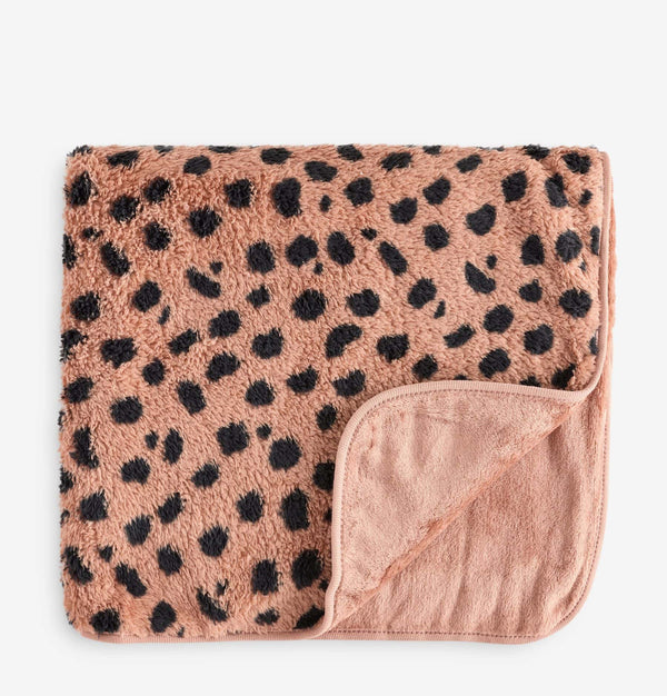 Animal print baby fleece blanket