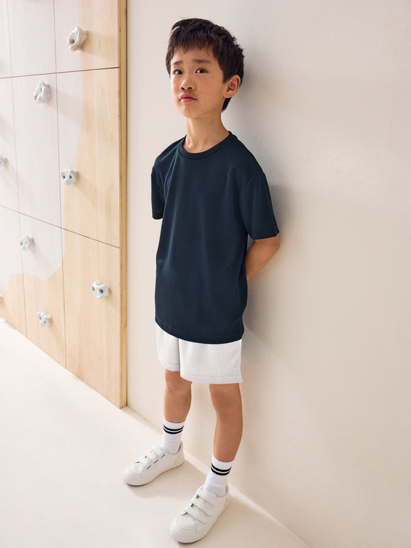 White Single Sports Shorts (3-16yrs)