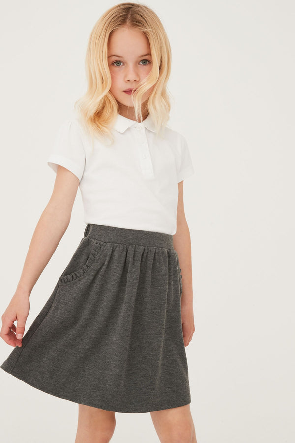 Grey Stretch Pull-on School Skirt (3-16yrs)