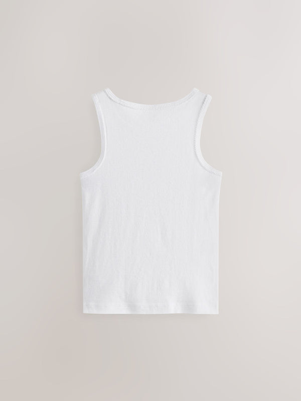 White 100% Cotton Vests 5 Pack (1.5-16yrs)