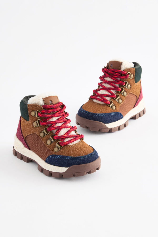 Tan Brown Colourblock Thermal Thinsulate™ Lined Hiker Boots