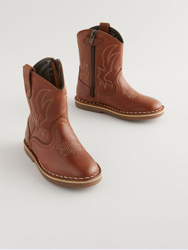 Brown Leather Western Boots
