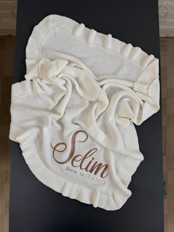 Customized baby blanket with date
