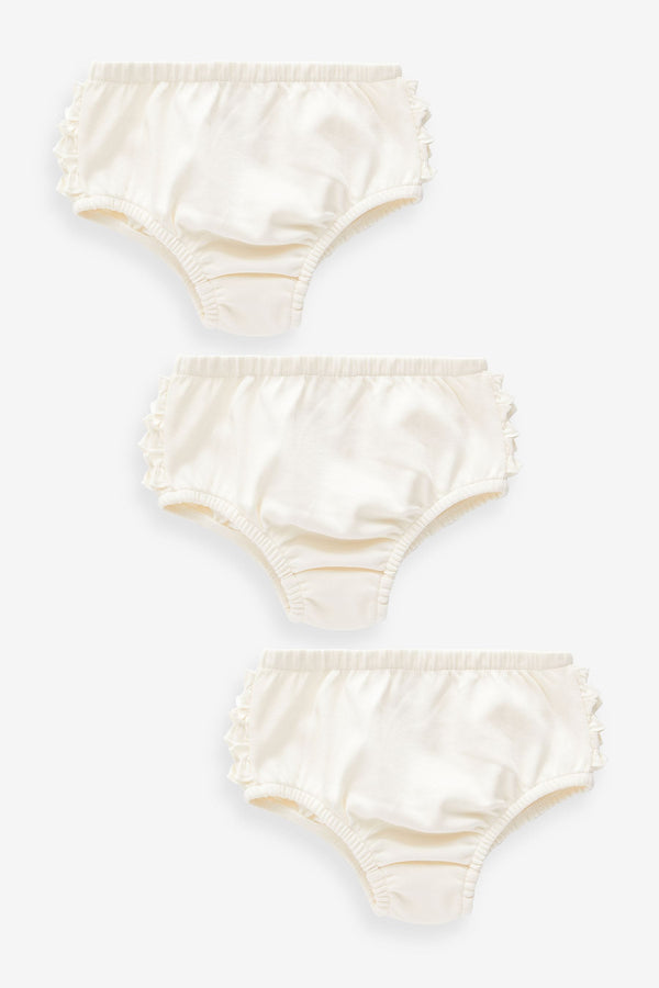 Cream 3 Pack Baby Knickers (0mths-2yrs)