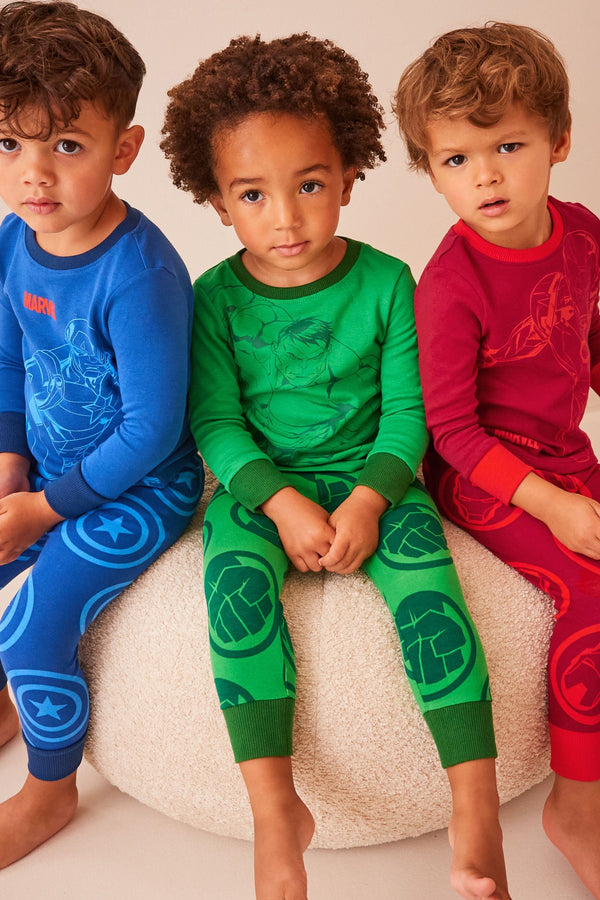 Multi Marvel Snuggle Pyjamas 3 Pack (9mths-11yrs)