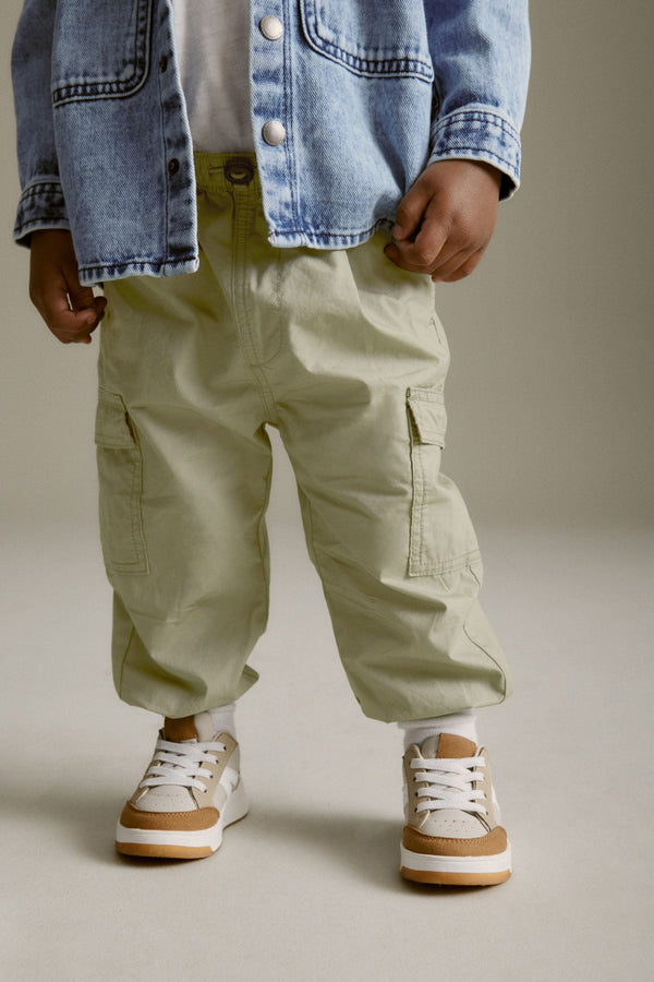 Sage Green Toggle Cargo Trousers (3mths-7yrs)