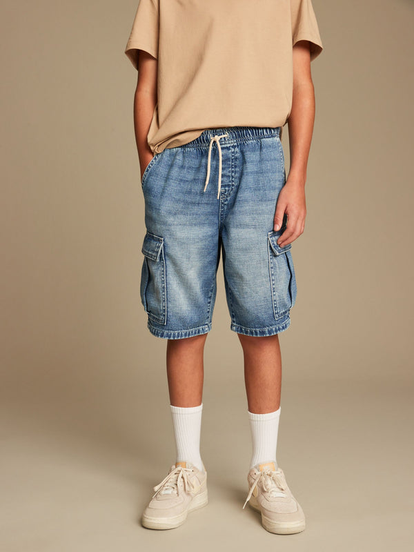Blue Denim Cargo Shorts (3-16yrs)