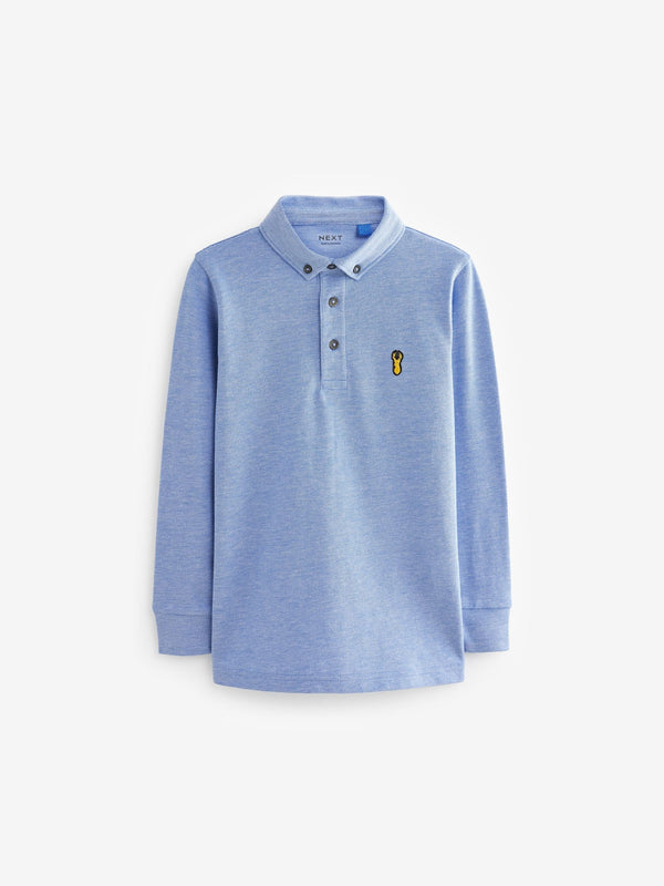 Blue Long Sleeve Polo Shirt (3-16yrs)